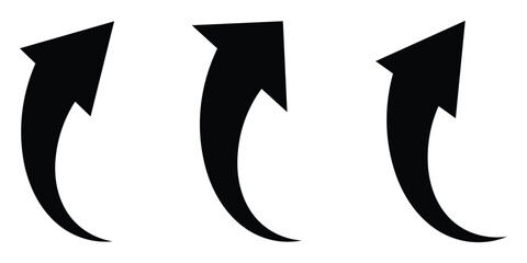 Poster - Arrow up icons. Set of curve rise increase arrows. Arrow icon for your web site design, logo, app, UI. arrow indicated the direction symbol. curved arrow sign. 