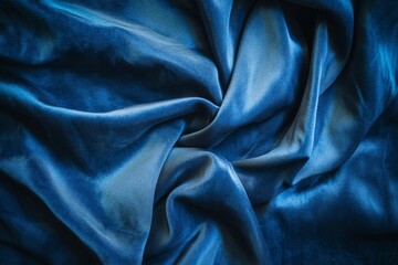 Aufkleber - Satin Blue Fabric Texture with Soft and Smooth Surface Details