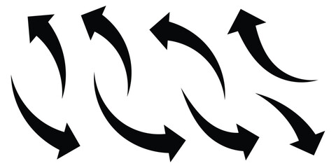 Poster - Arrow up icons. Set of curve rise increase arrows. Arrow icon for your web site design, logo, app, UI. arrow indicated the direction symbol. curved arrow sign. 