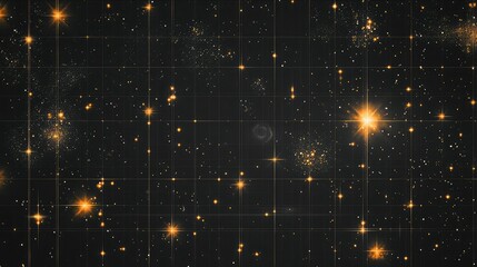 Poster - Vibrant Celestial Background with Glimmering Stars and Distant Galaxies Set Against a Dark Universe, Ideal for Use in Cosmic and Astronomical Designs, Presentations, and Graphics