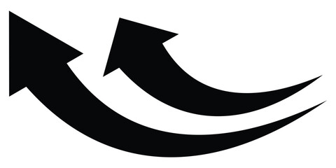 Poster - Arrow up icons. Set of curve rise increase arrows. Arrow icon for your web site design, logo, app, UI. arrow indicated the direction symbol. curved arrow sign. 