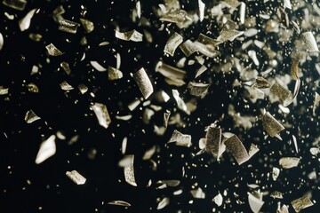 Poster - Shimmering Glitter Particles Falling in Dark Background Environment