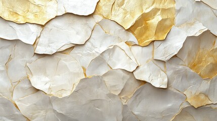 Poster - Elegant Textured Background Featuring Delicate Layers of White and Gold, Perfect for Modern Art, Interior Design, and Luxury Branding Applications