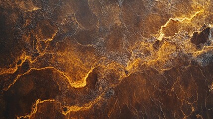 Poster - Abstract Texture of Fiery Orange and Black Surface with Striking Veins and Patterns, Evoking a Sense of Heat and Energy in a Natural Landscape