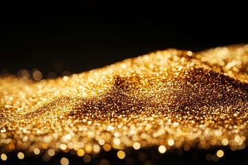 Poster - Shimmering Golden Particles Creating an Abstract Background Effect