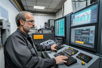 Poster - Skilled Operator Managing Complex Machinery in Modern Control Room