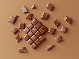 Sticker - Brown surface with scattered chocolate pieces