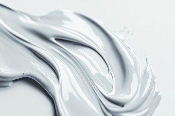 Poster - Smooth White Paint Swirl on a Subtle Background for Creative Projects