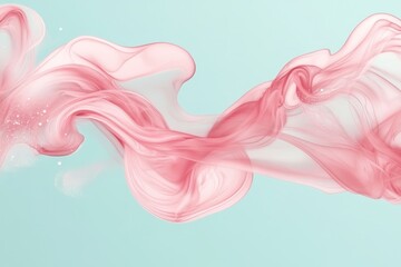 Aufkleber - Soft Pink Flowing Smoke on Light Blue Background for Abstract Art