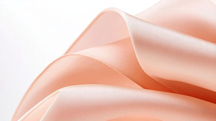 Wall Mural - Soft Peach Fabric Flowing Gracefully in Elegant Drapery for Background or Textile Design Projects