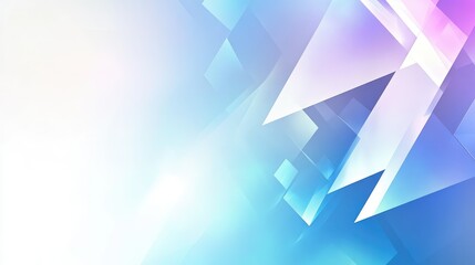 Aufkleber - Abstract geometric background with soft gradients in blue, pink, and white colors featuring layered shapes and light reflections for design and artistic purposes