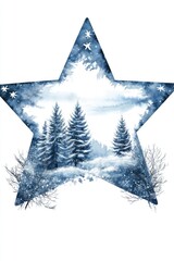 Wall Mural - star with tree silhouette