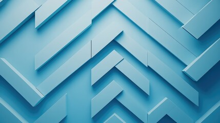 Poster - Abstract Geometric Patterns in Shades of Blue with Three-Dimensional Arrows and Angled Shapes for Modern Design and Background Use