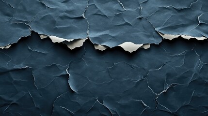 Poster - Textured Background of Torn Dark Blue Paper with Rough Edges and Light Inner Layer Exposed, Perfect for Creative Projects and Graphic Design Applications