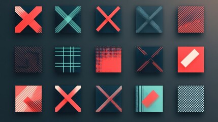 Poster - Abstract Geometric Shapes with Bold Colors and Dynamic Patterns Ideal for Modern Design Projects, Creative Backgrounds, and Futuristic Aesthetics