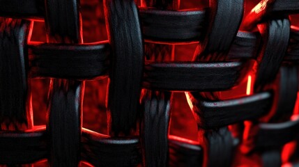 Glowing dark weave textile texture background