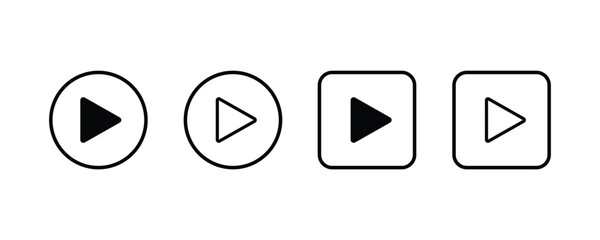 Poster - Play icon set. Play button icon. Vector illustration