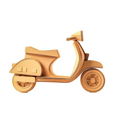 Poster - Isolated on white background, a motorcycle crafted from natural kraft paper, simple yet detailed, delicate folds, warm beige palette, creative hand-cut effect, gentle shadows ensuring separation from