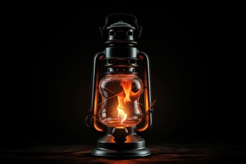 Poster - Lantern black lamp fire.