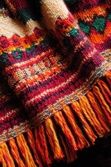 Canvas Print - Multicolored Tassel Blanket