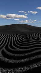 Poster - Interstellar patterns in sandy terrain desert landscape digital art cloudy sky wide-angle viewpoint abstract concept