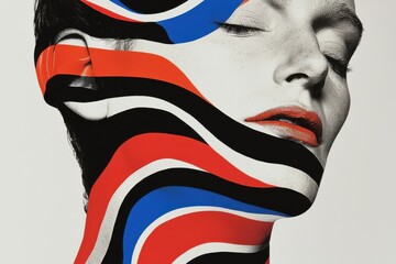 Poster - Innovative illustrations of abstract human forms art studio graphic design creative space side view modern aesthetics