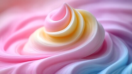 Poster - Pastel Swirls: A close-up of softly blended colors creating a whimsical swirling design
