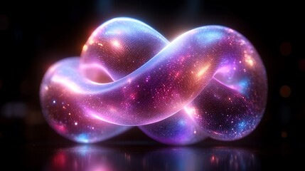 Poster - A mesmerizing iridescent torus with sparkling cosmic textures and elegant twists