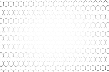 Poster - Abstract black and white background consisting of hexagons. Halftone background. Gradient illustration. Soccer,football concept wallpaper.