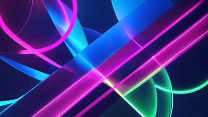 Aufkleber - abstract background,color palette includes electric blue, magenta, and neon green, blending smoothly over a dark backdrop