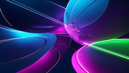 Aufkleber - abstract background,color palette includes electric blue, magenta, and neon green, blending smoothly over a dark backdrop