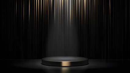 Empty black luxury podium for product display and advertising 