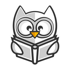 Wall Mural - Character smart owl logo. Vector illustration