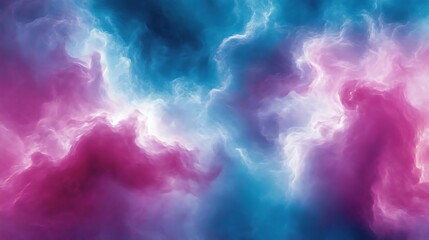 Poster - Abstract swirling clouds in shades of pink blue and white create a dreamy background