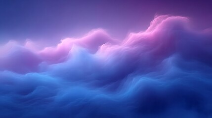 Poster - Abstract ethereal cloudscape with soft gradient from blue to purple, ideal for backgrounds