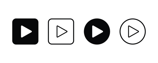 Poster - Play icon set. Play button icon. Vector illustration