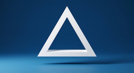 White triangle on blue background