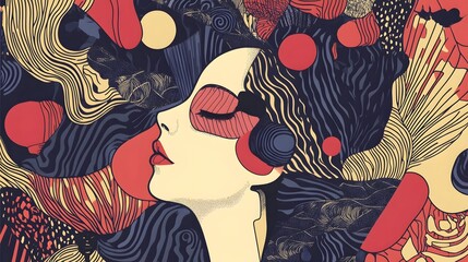 Aufkleber - captivating cosmic swirl surreal psychedelic digital with flowing patterns and vibrant colors