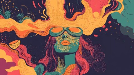 Poster - Captivating Cosmic Swirls of Vibrant Hues Ignite the Imagination in this Mesmerizing Digital Artwork