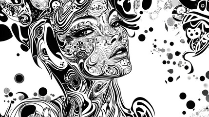 Poster - Surreal Digital Abstract with Mesmerizing Psychedelic Patterns and Fluid Organic Forms