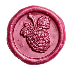 Wall Mural - Seal Wax Stamp a berry food white background thimbleberry.