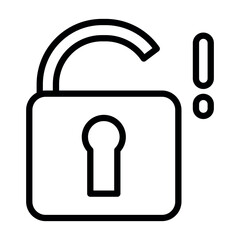 Poster - lock open alert vector icon