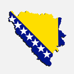 Wall Mural - Vector map Bosnia Herzegovina made flag, Europe