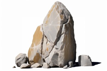 Poster - Stone rock white background accessories.