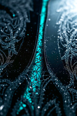 Wall Mural - background of black and silver glitter lights