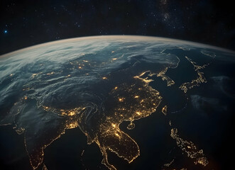 Earth's Night Lights: A Breathtaking View of Asia from Space