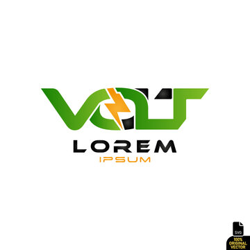 Dynamic Volt Logo with Electric Energy and Modern Typography