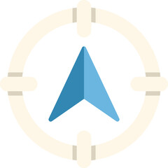 Poster - simple icon of location pin pointing north inside minimal compass