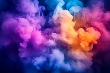 Aufkleber - Colorful smoke swirls create a mesmerizing visual in a dynamic abstract display