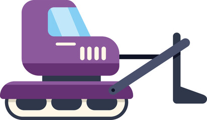 Poster - Illustration of a purple excavator digging with its mechanical shovel on a construction site